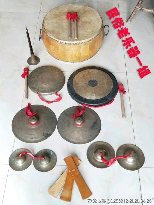 下乡收原农村鼓乐队用乐器一组件件完整全品都能正常使用是民俗博物馆